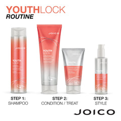 Joico YouthLock packaging on shelf illustrating premium hair care set.