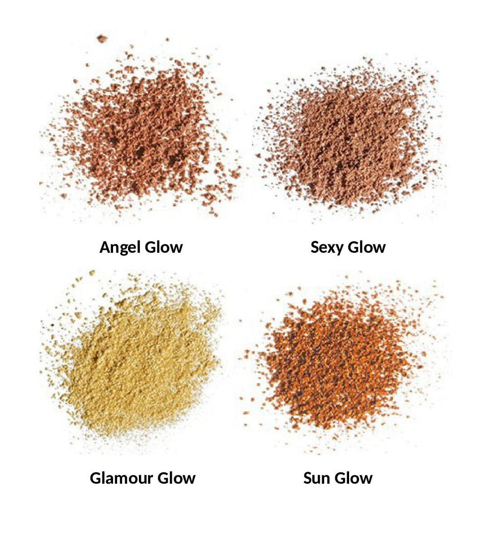 Jolie In-Dispensable Glow Angel Glow brush-on shimmer powder application for easy one-step glow