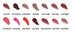 JOLIE Indelible Lip Last Dance swatch with top coat delivers lasting finish.