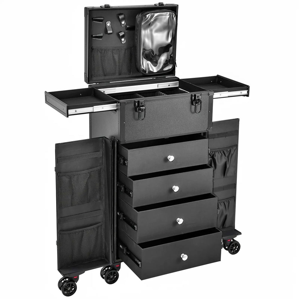 Joligrace professional rolling makeup case with four drawers for organized storage on the go.