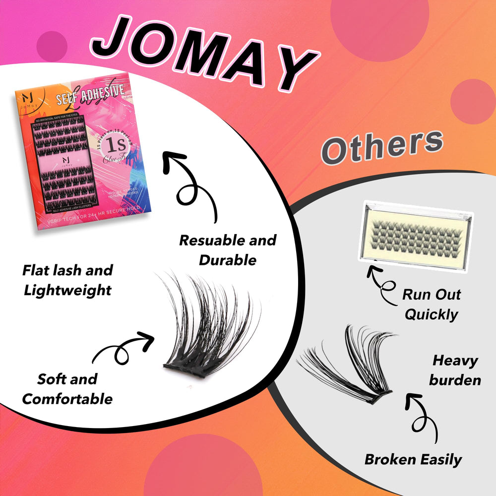 JoMay flat-band lashes provide natural-looking volume for a soft look