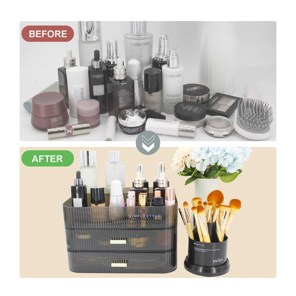 JONKASIPA makeup organizer on a vanity counter for easy daily routines