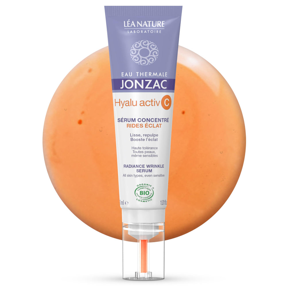 JONZAC Eau Thermale Hyalu Activ C Serum bottle for hydration and radiance.