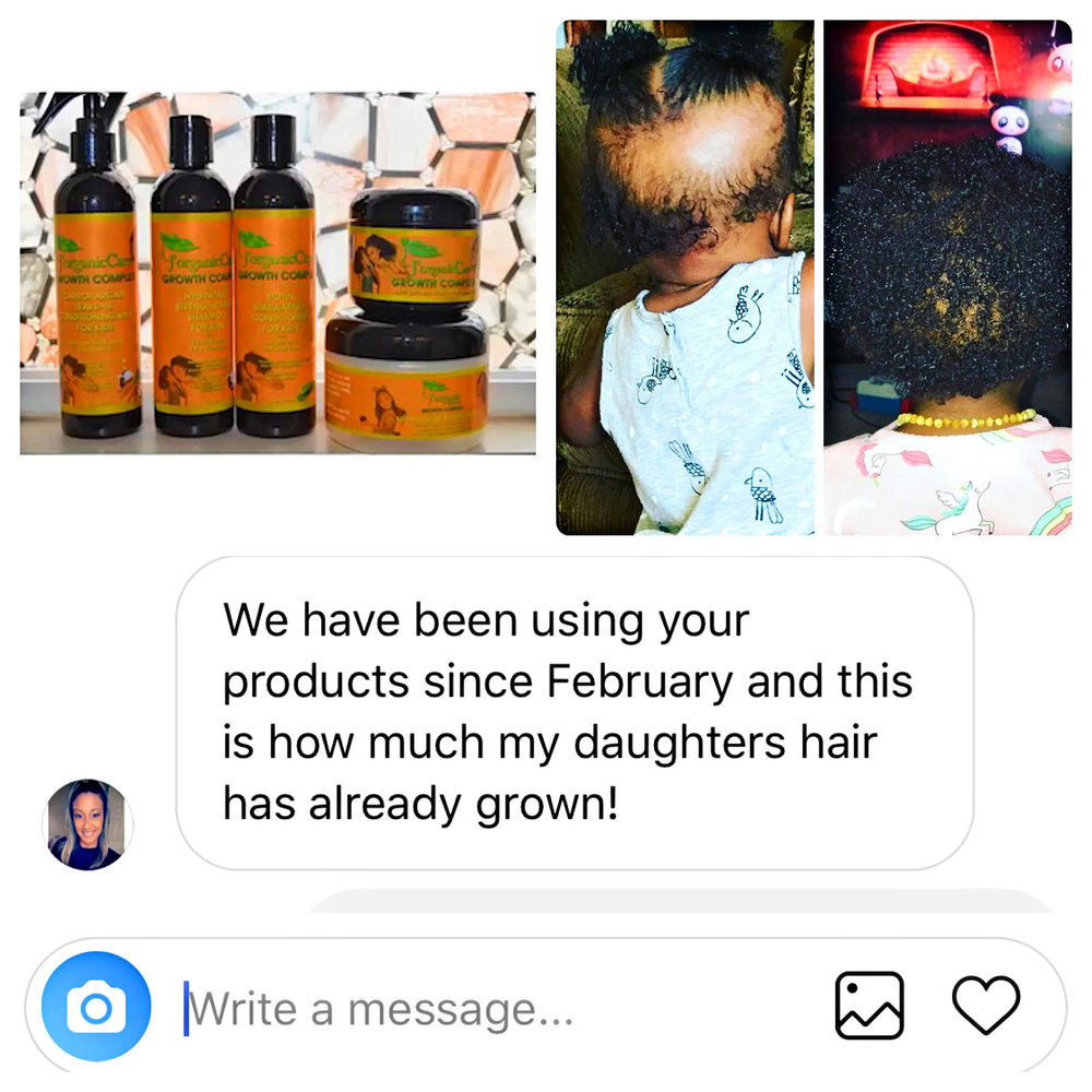 J'Organic Solutions curl texture close-up highlights defined, bouncy curls.
