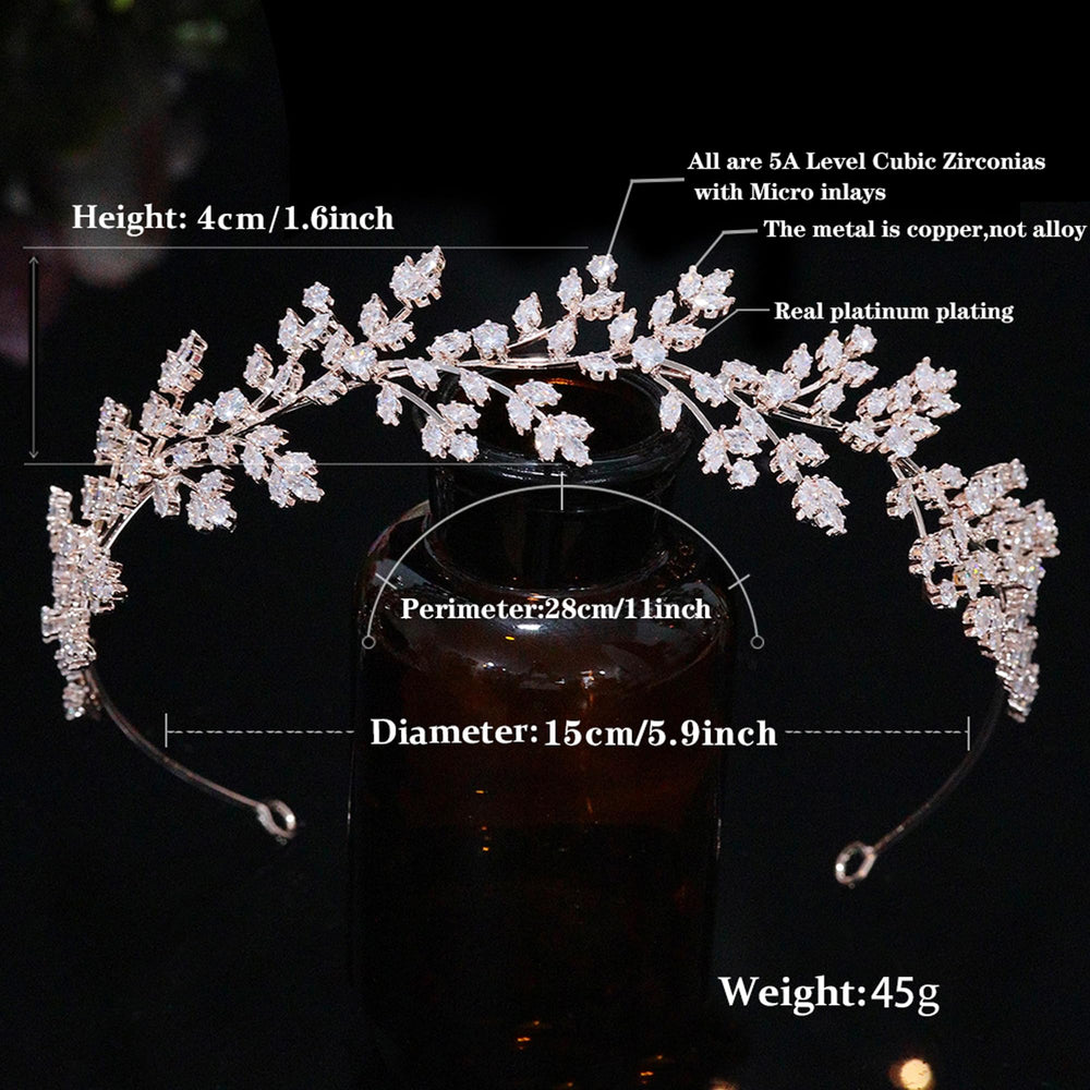 Jorsnovs rose gold bridal tiara worn for a timeless look