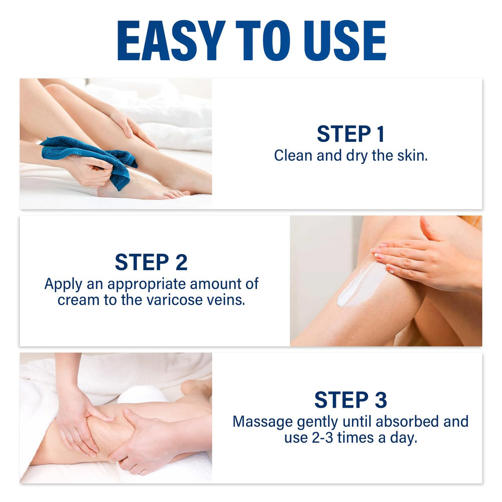 Josera varicose cream hands massage demonstrates gentle absorption.