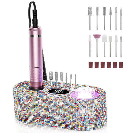 JOSGLOI electric nail drill at 40,000 RPM for fast acrylic removal.
