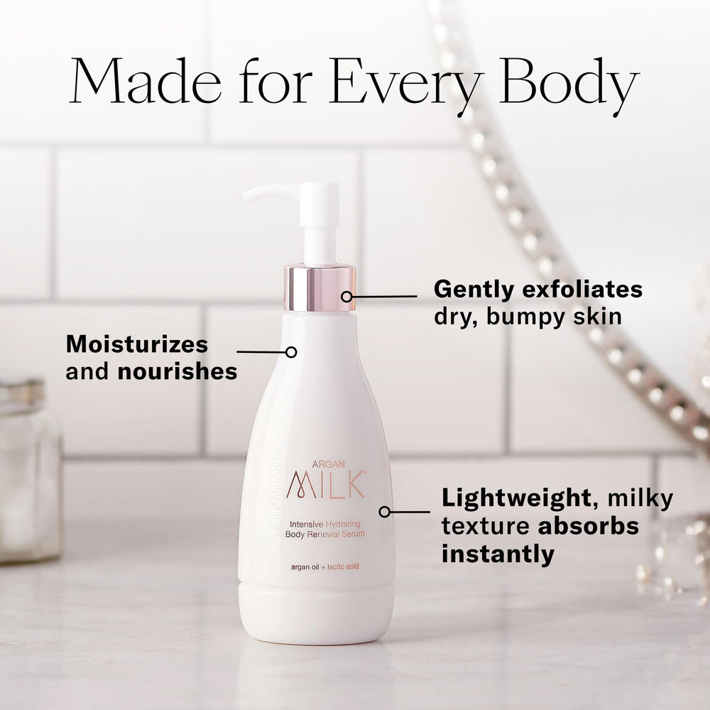 Josie Maran Argan Milk Body Serum layered with Whipped Argan Oil Body Butter