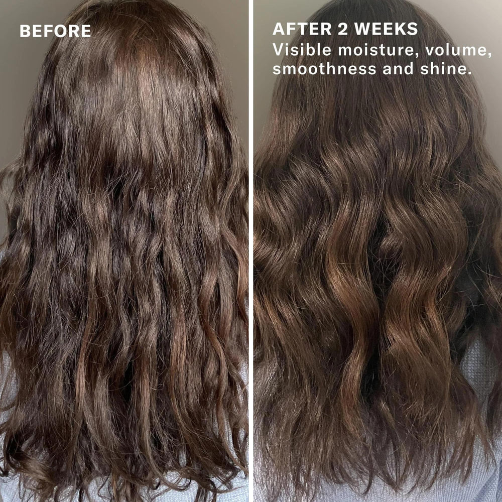 Josie Maran Argan Moisture Plump Shampoo rich lather cleanses gently while adding body.