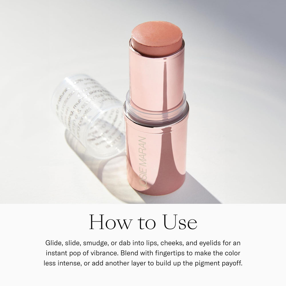Josie Maran Argan Oil makeup balm nourishes lips, cheeks, and eyes.