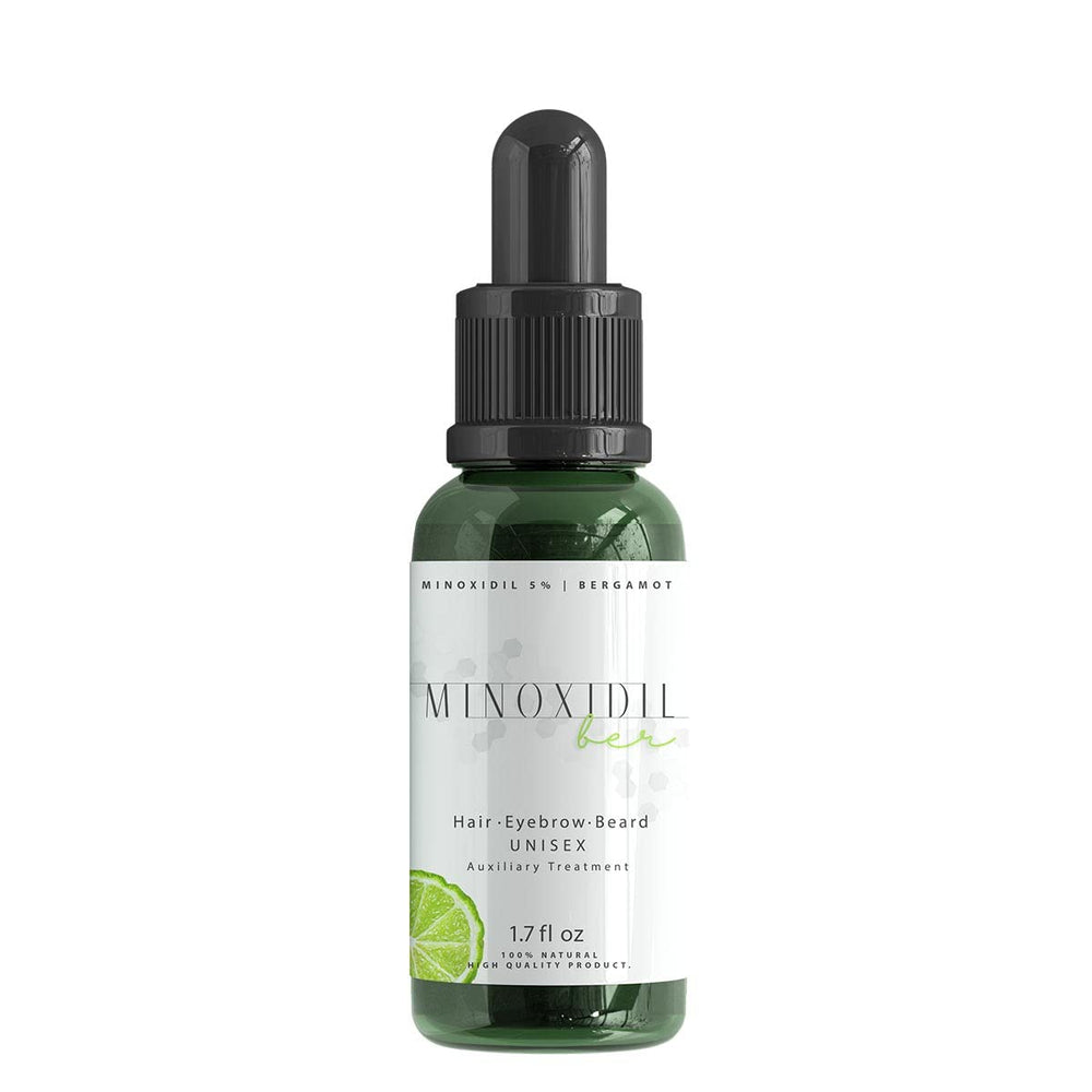 Josue Echavarria Minoxidilber beard bottle front for regrowth support.