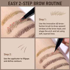JOSURBEAUTY brow on model application demonstrating realistic definition