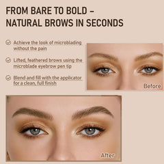 JOSURBEAUTY 4D microblading pen tip close-up creating hairlike strokes