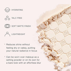 Jouer Bake and Set powder demonstrates a smooth, controlled application for long-lasting wear.