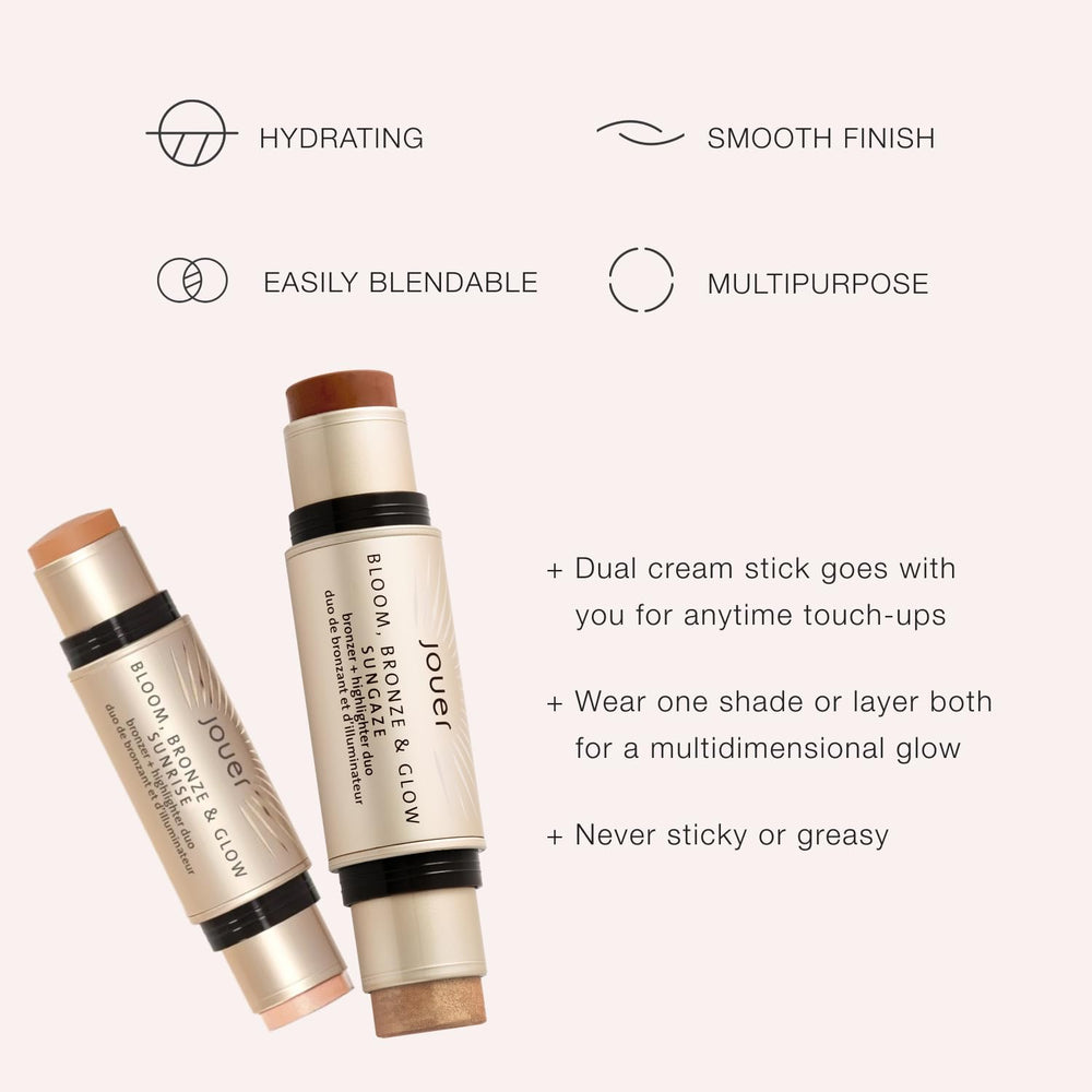 Jouer Bloom swatch reveals warm bronze tone and radiant highlight for sun-kissed look