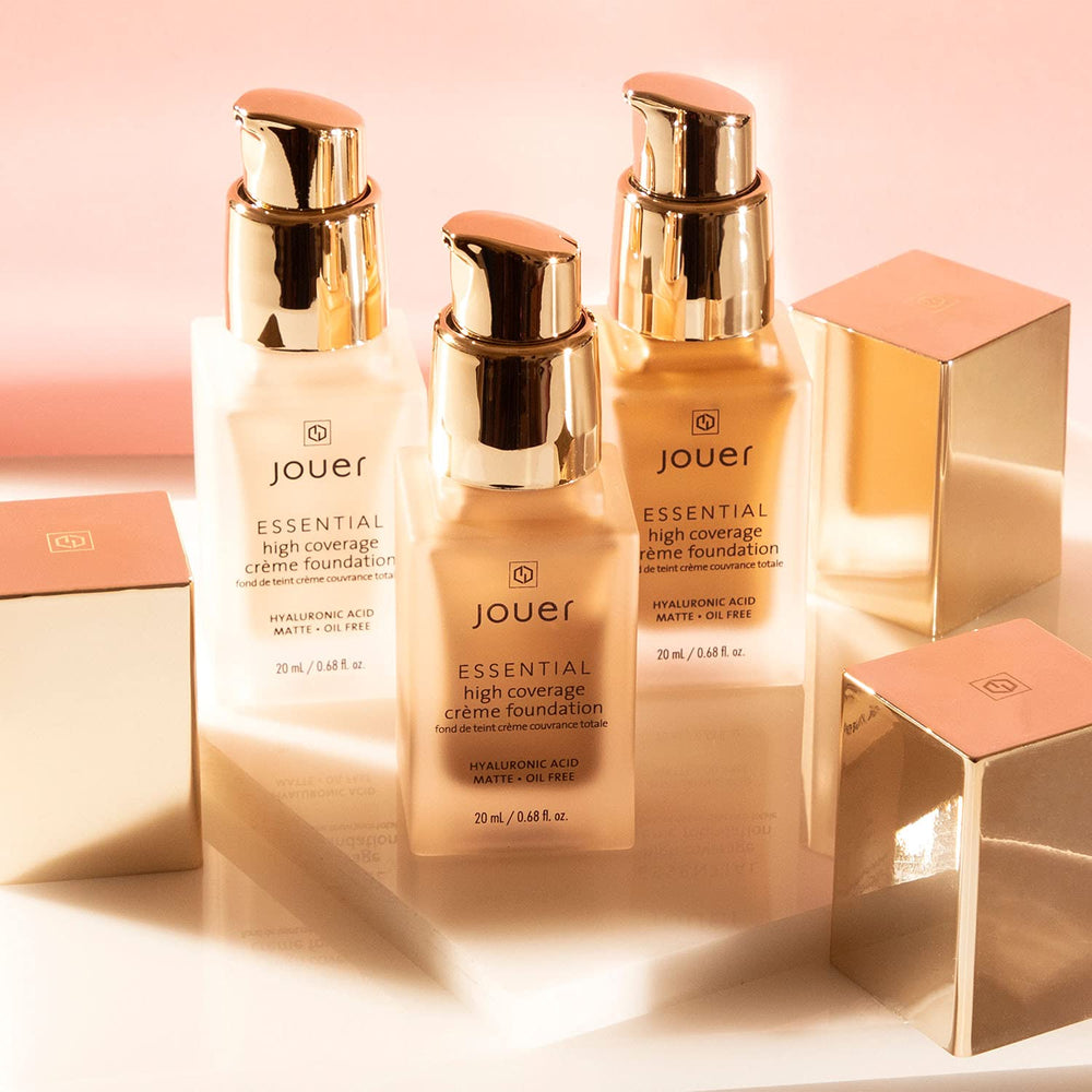 Foundation applied with brush for seamless blending and even tone.