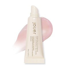 Jouer Essential Vegan Lip Enhancer tube close-up for hydrated, visibly fuller lips.