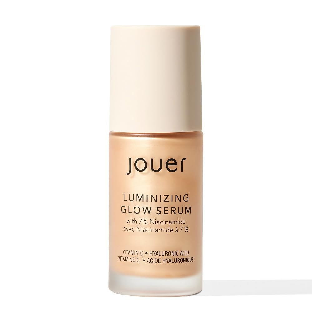 Jouer Glow Drops bottle with pour cap delivering radiant finish on skin.