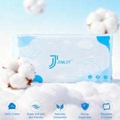 JOWLOT towel supports both wet and dry use for makeup removal.