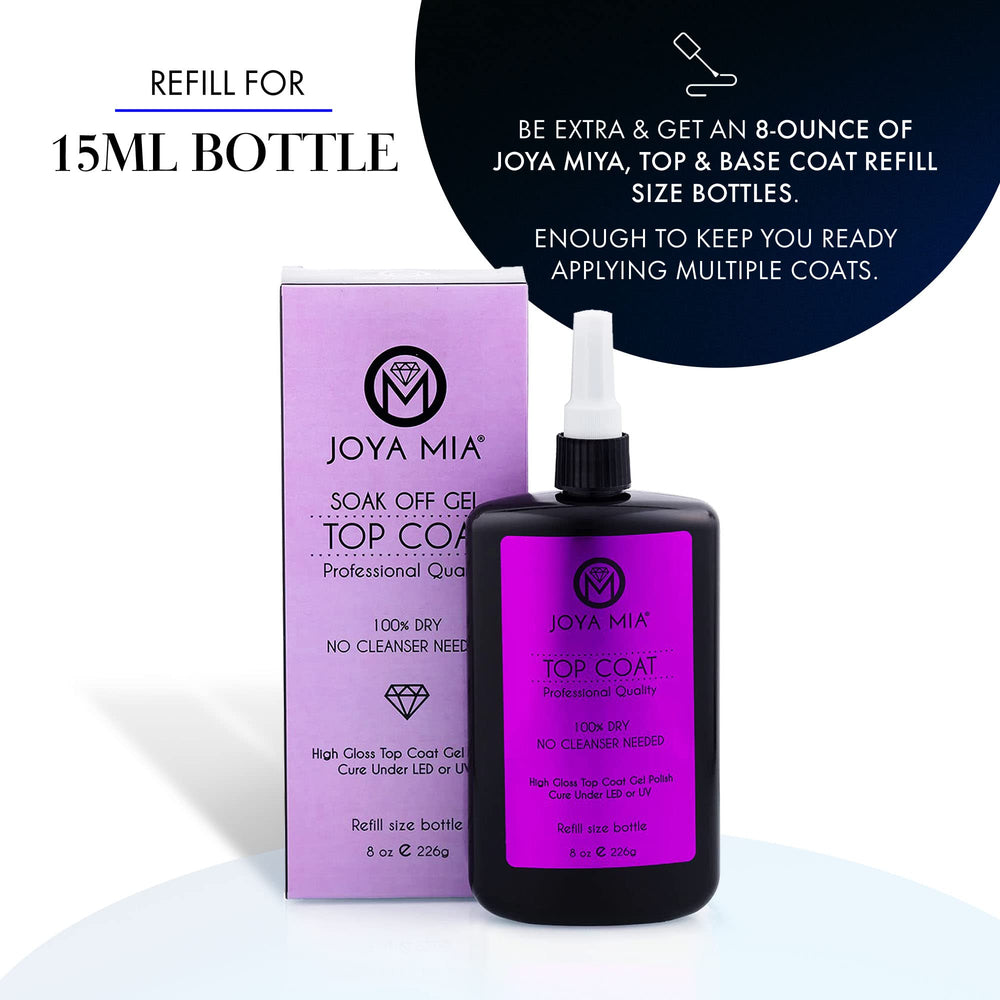 Nails showing durable shine protection from JOYA MIA Top Coat
