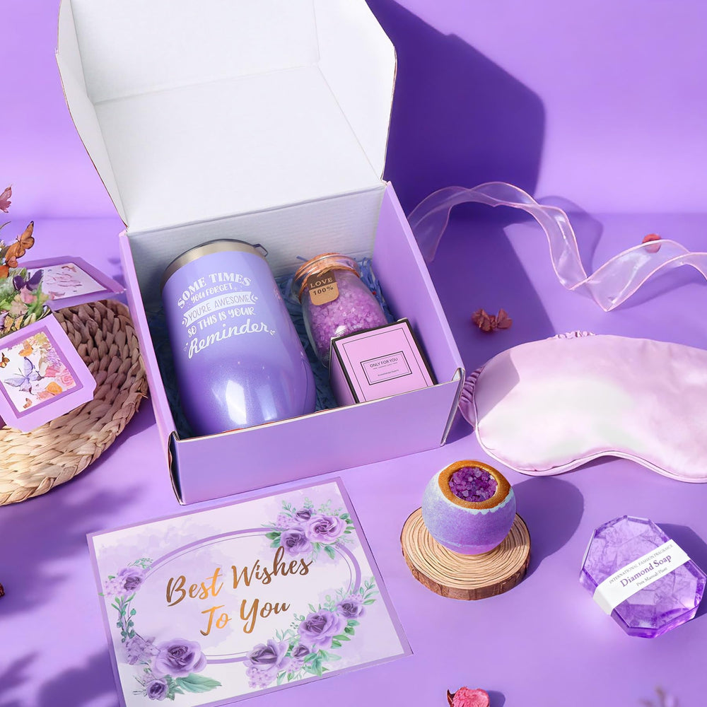 Joyvella lavender bath bomb offering a spa-like bath at home.