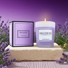 Joyvella lavender bath salts enhance a comforting at-home soak.