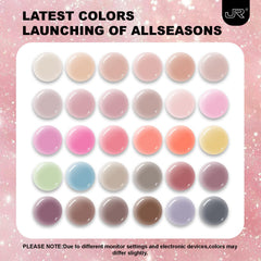 JR color-matched bottle display showing each shade clearly
