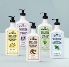 JR Watkins coconut lotion demonstrates fast absorption for daily hydration.