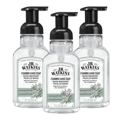 J.R. Watkins Eucalyptus foaming hand soap pump for refreshed hands at the sink.