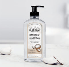 JR Watkins gel hand soap coconut texture demonstrates rich, foamy lather