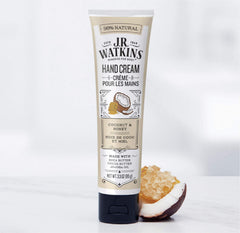 Ingredients of J.R. Watkins Coconut Hand Cream: shea butter, cocoa butter, avocado oil