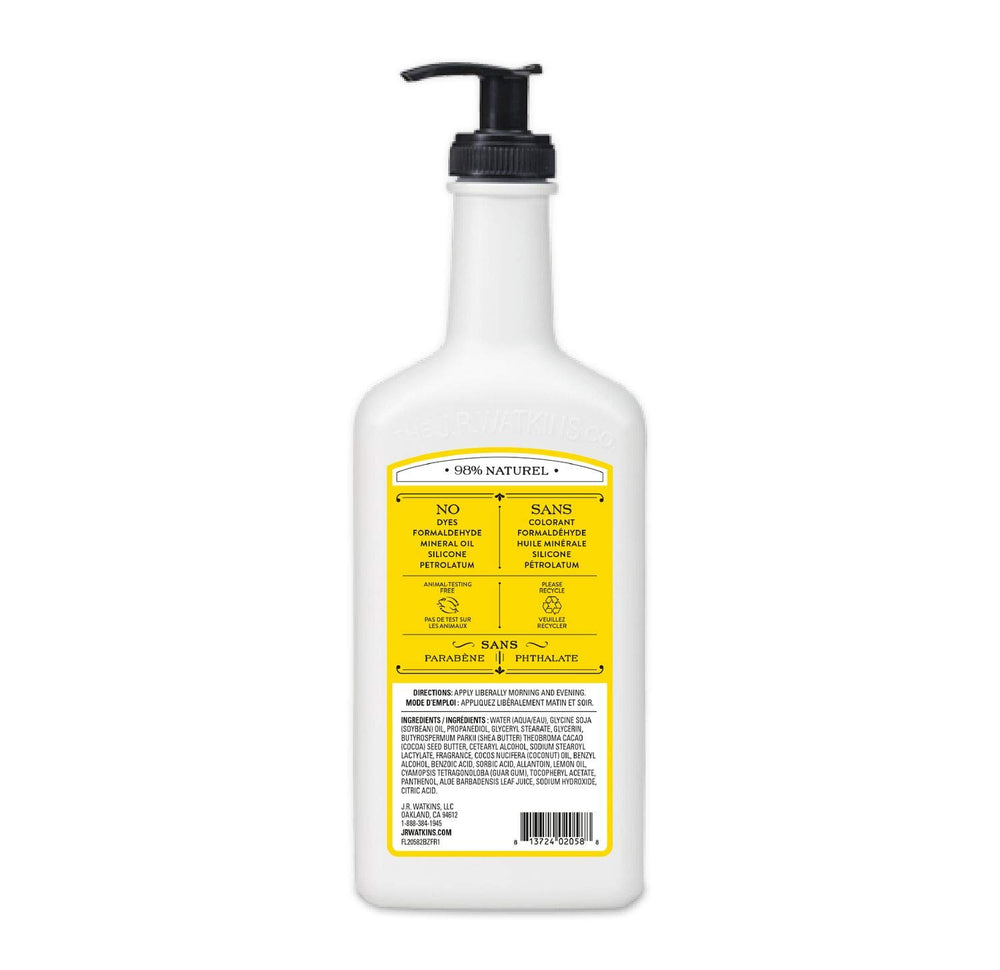 J.R. Watkins pump dispenser design reduces waste and mess during application.