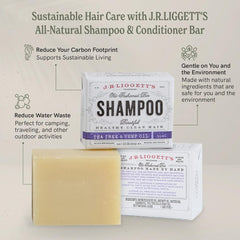 J.R.LIGGETT'S two shampoo bars in a compact set, versatile for various hair types.