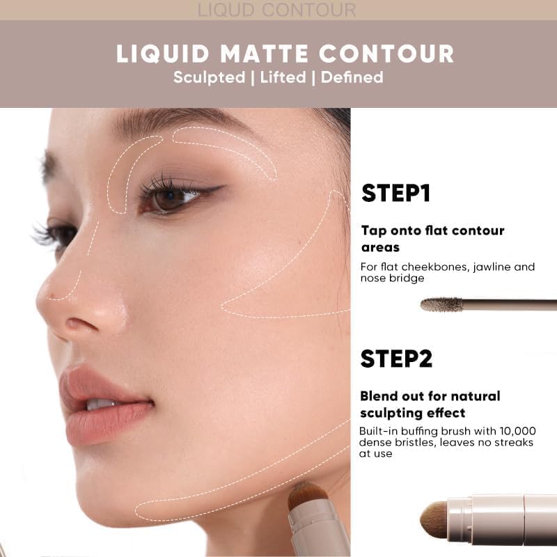 JUDYDOLL application tips using contour and highlight for balanced sculpt.
