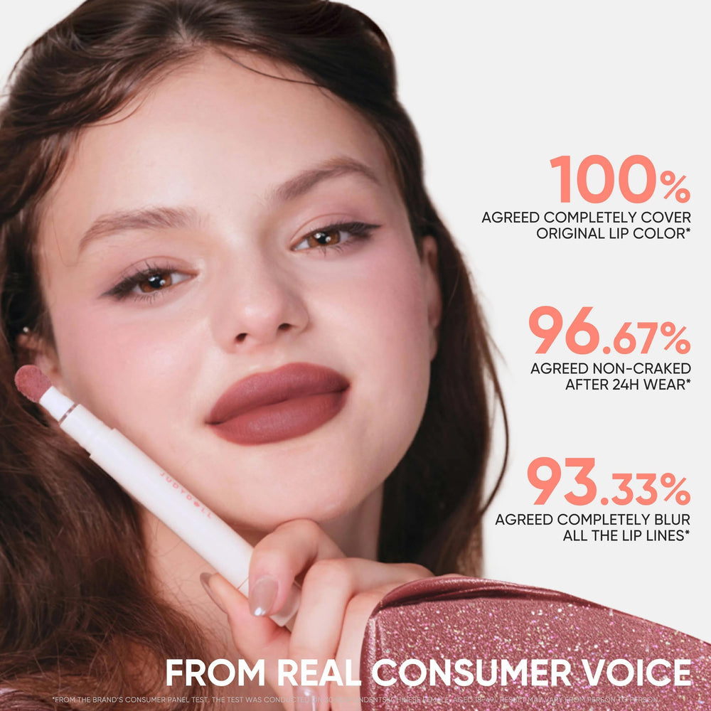 JUDYDOLL long-lasting color stays on lips.