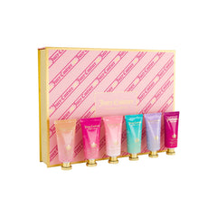 Juicy Couture hand lotion texture close-up showing fast-absorbing formula.