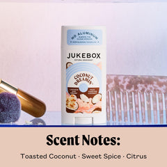 JUKEBOX Coconut Dreamin' product shot highlighting odor-blocking technology