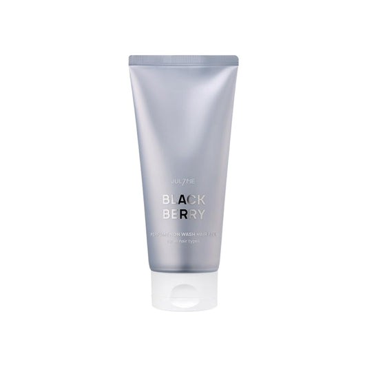 JUL7ME Blackberry hair mask bottle front with long-lasting fragrance