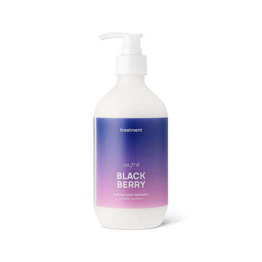 JUL7ME blackberry hair treatment bottle for nourishing care