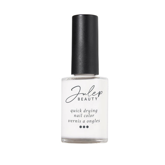 Julep Snow Day bottle shows fast-drying formula for a quick manicure