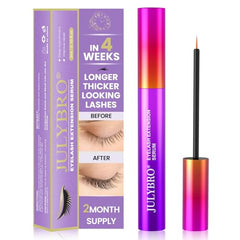 JULYBRO advanced eyelash serum bottle showing the growth-friendly formula for fuller lashes