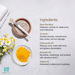 JUMAN vegan sulfate-free formula highlights clean beauty suitable for sensitive skin.
