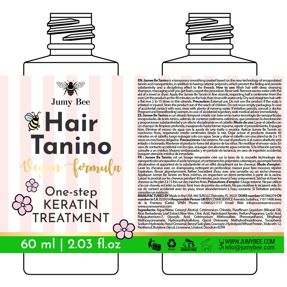 Jumybee Tanino formaldehyde-free label communicates a safer, consumer-friendly formula.
