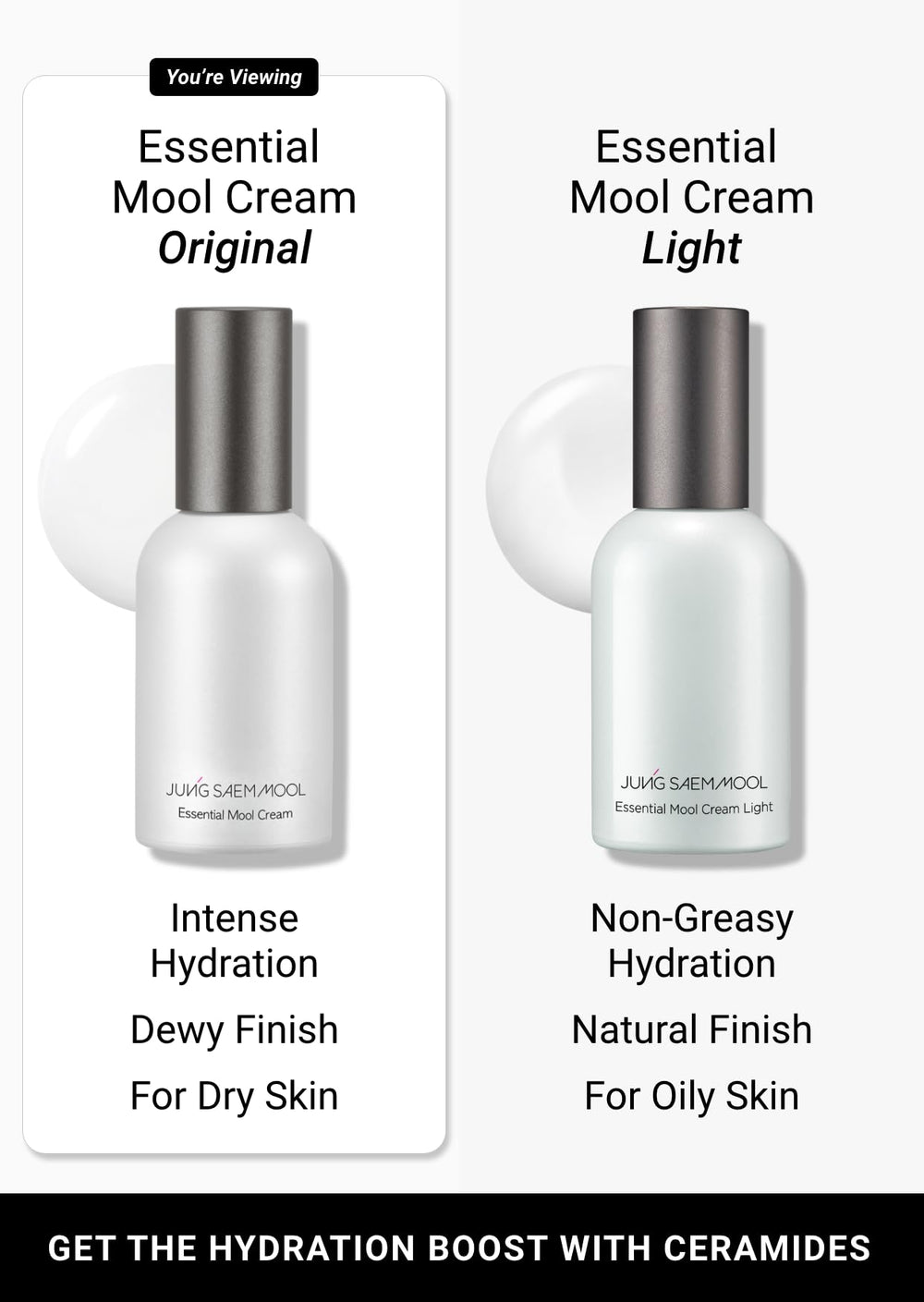 Jung Saem Mool Essential Mool Cream glow on hydrated skin.