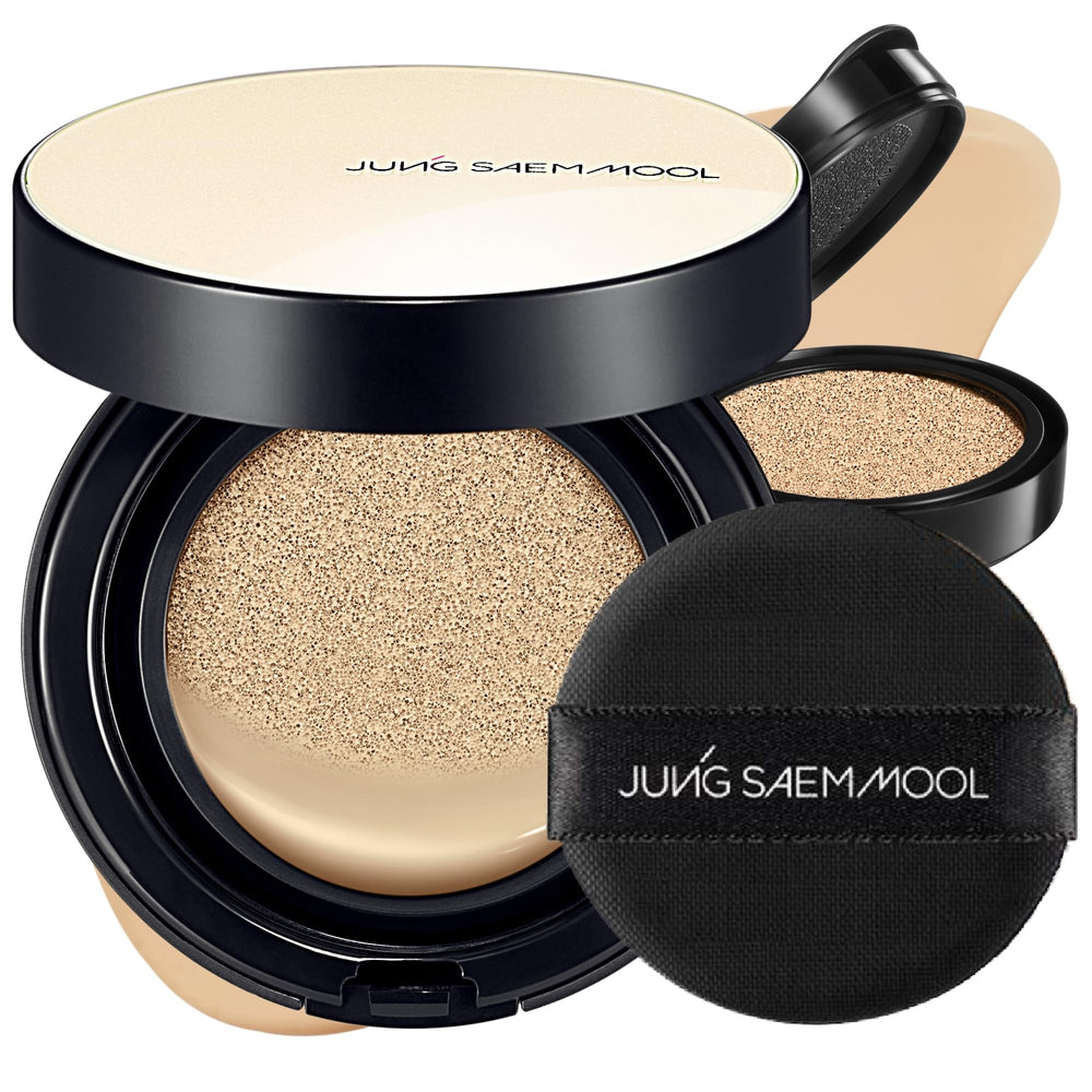 JUNG SAEM MOOL Essential Skin Nuder Cushion bottle with SPF50 for a natural glow.