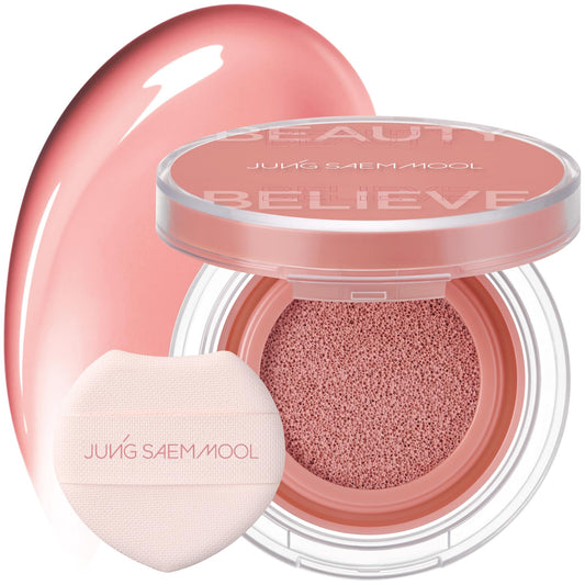 JUNG SAEM MOOL Artist Cushion Blush Coral Halo close-up for dewy radiance