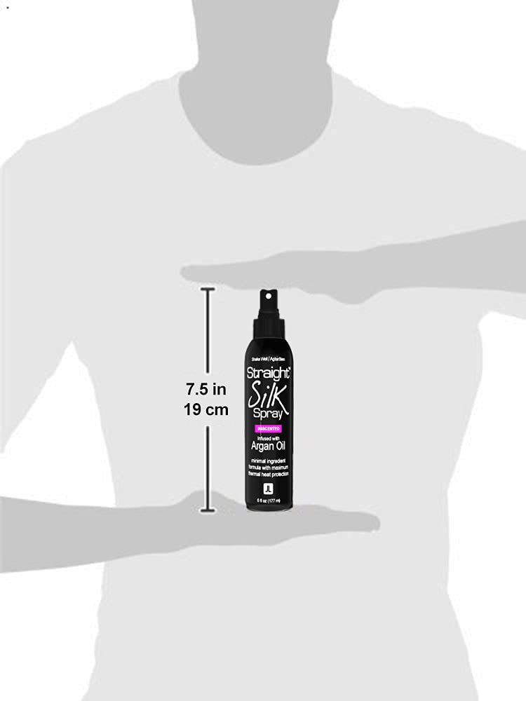 Fine mist from JuniorLabs Straight Silk Spray on hair for silky straight results