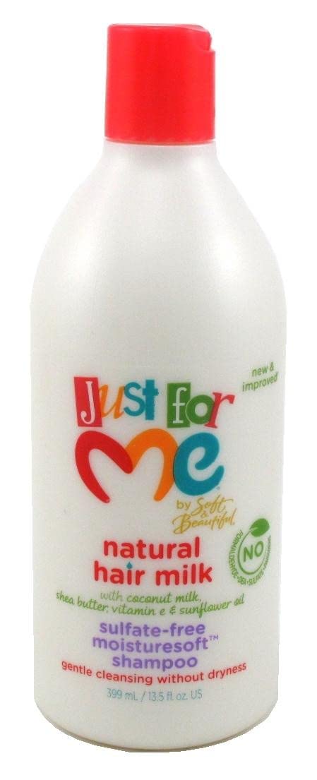 Just For Me Hair Milk Shampoo Moisturesoft front bottle for gentle cleansing without drying