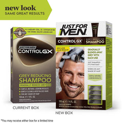 Just for Men Control GX brand logo highlights trusted grey-reducing heritage.