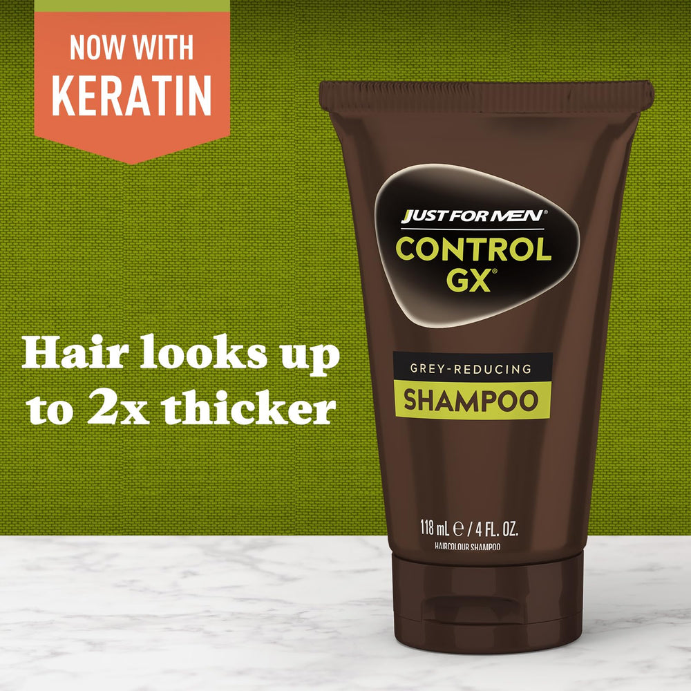 Just for Men Control GX hair texture indicates thicker, fuller look